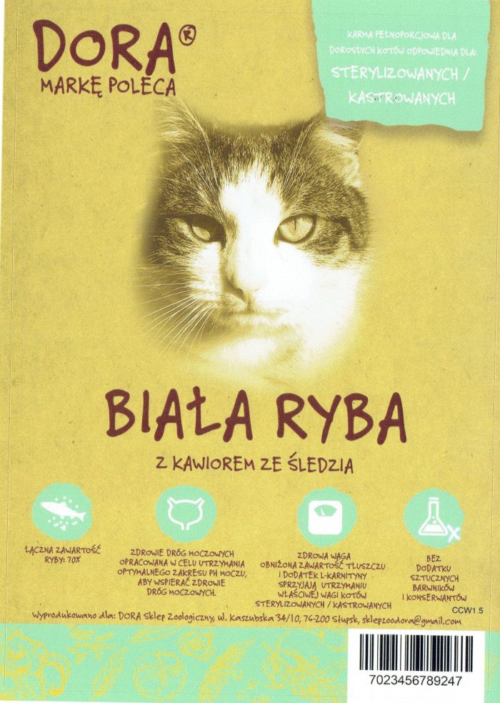 DORA KOT Biała ryba z kawiorem ze śledzia 1,5 kg