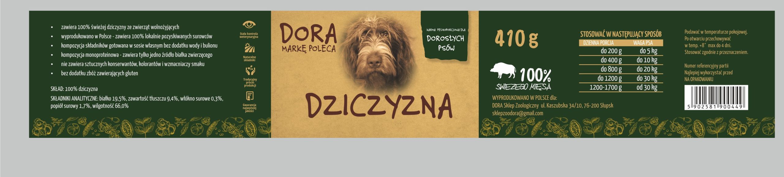 DORA Dziczyzna 100% 410 g - obrazek 3