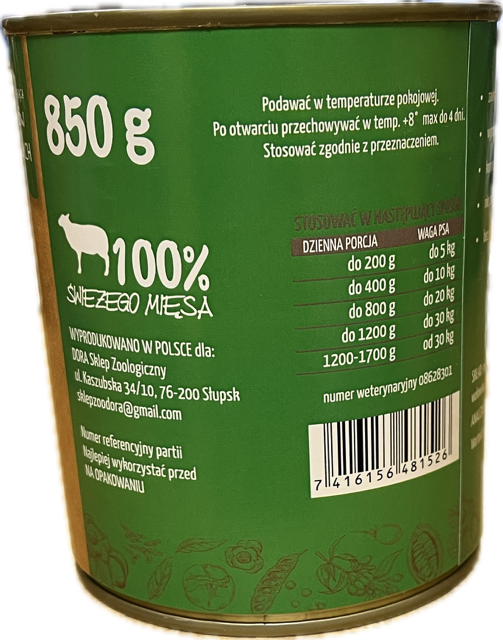 DORA jagnięcina z wołowiną 850 g - obrazek 3