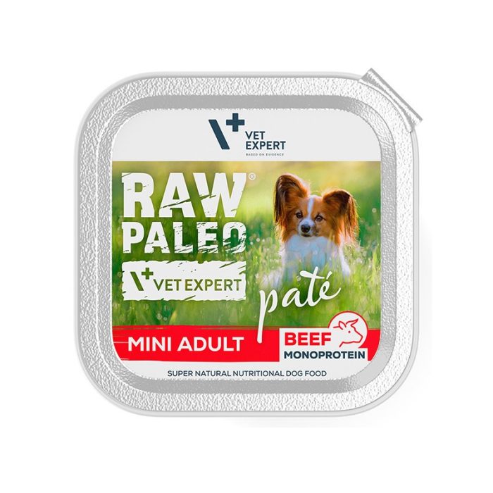 RAW PALEO PATE MINI ADULT BEEF - mokra karma dla psów dorosłych - wołowina 150g