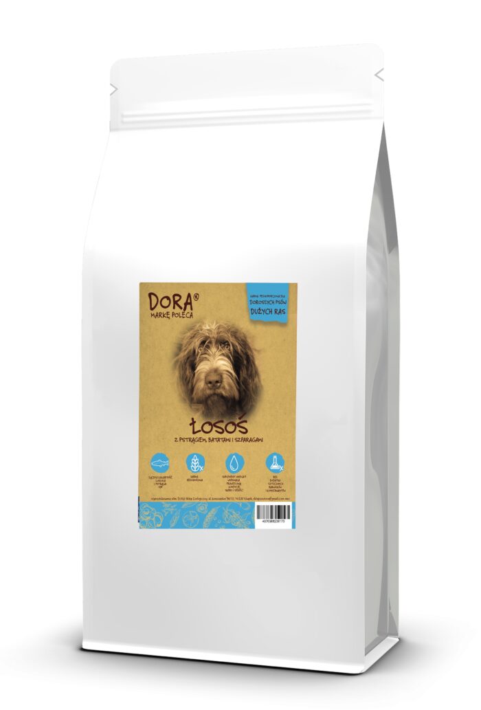 DORA Łosoś z pstrągiem ,batatami i szparagami duże rasy 12 kg