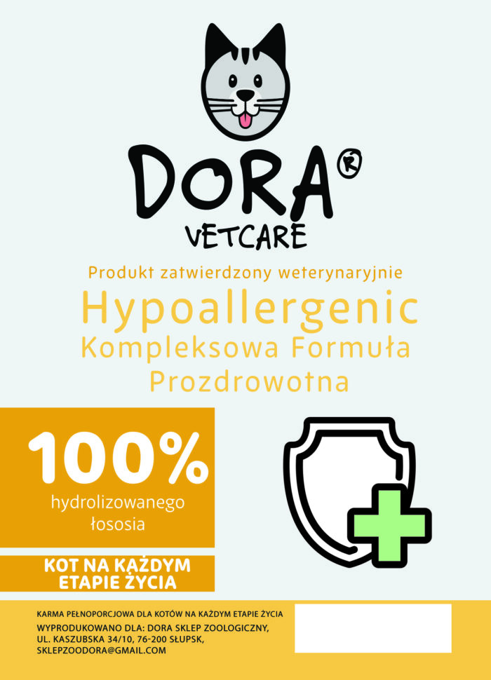 DORA VETCARE KOT HYPOALLERGENIC KOMPLEKSOWA FORMUŁA PROZDROWOTNA 1,5 KG